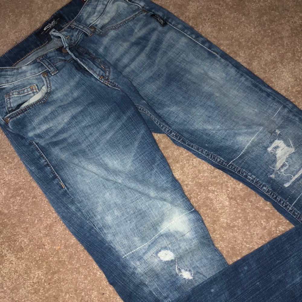 Silver girlfriend jeans
